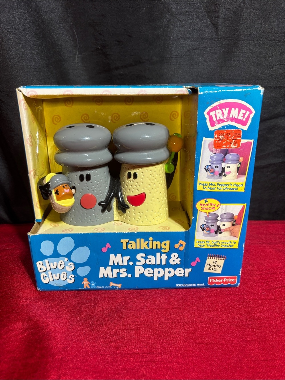 Vintage 1999 Blue's Clues Talking Mr. Salt & Mrs. Pepper Fisher-Price Toy - NIB